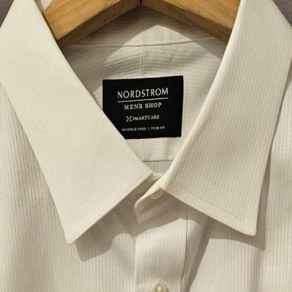 Nordstrom Men's Shop Long-sleeved White Dress Shirt
